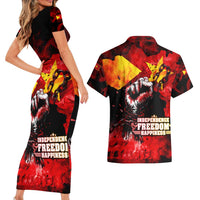 I Stand with Tigray Couples Matching Short Sleeve Bodycon Dress and Hawaiian Shirt Tigray Independence - Fist of Freedom