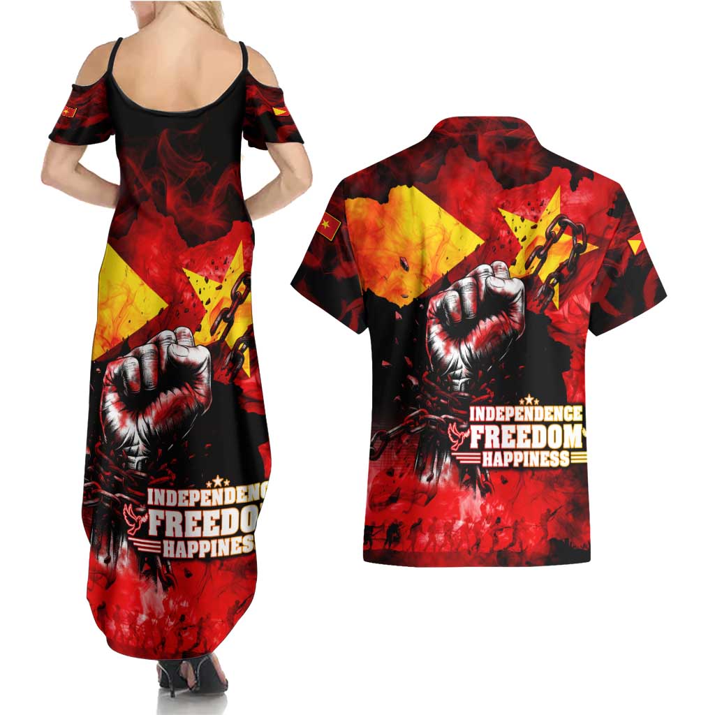 I Stand with Tigray Couples Matching Summer Maxi Dress and Hawaiian Shirt Tigray Independence - Fist of Freedom