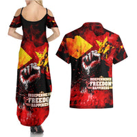 I Stand with Tigray Couples Matching Summer Maxi Dress and Hawaiian Shirt Tigray Independence - Fist of Freedom
