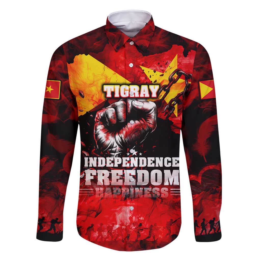 I Stand with Tigray Family Matching Long Sleeve Bodycon Dress and Hawaiian Shirt Tigray Independence - Fist of Freedom