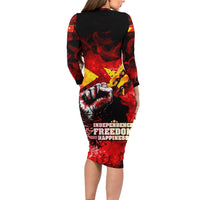 I Stand with Tigray Family Matching Long Sleeve Bodycon Dress and Hawaiian Shirt Tigray Independence - Fist of Freedom