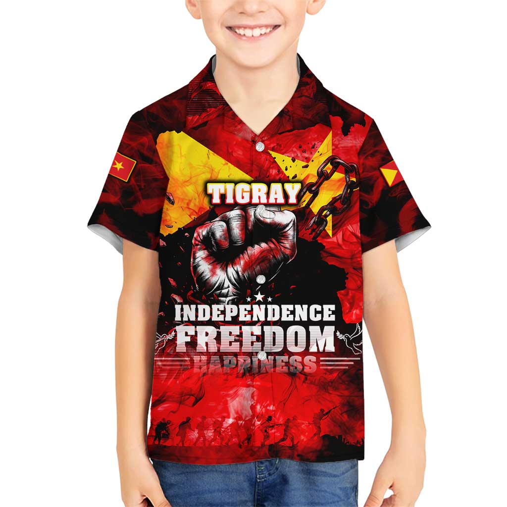 I Stand with Tigray Family Matching Long Sleeve Bodycon Dress and Hawaiian Shirt Tigray Independence - Fist of Freedom