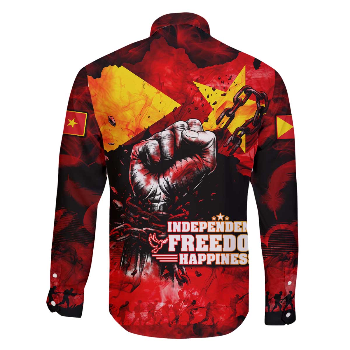 I Stand with Tigray Family Matching Off The Shoulder Long Sleeve Dress and Hawaiian Shirt Tigray Independence - Fist of Freedom