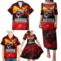 I Stand with Tigray Family Matching Puletasi and Hawaiian Shirt Tigray Independence - Fist of Freedom