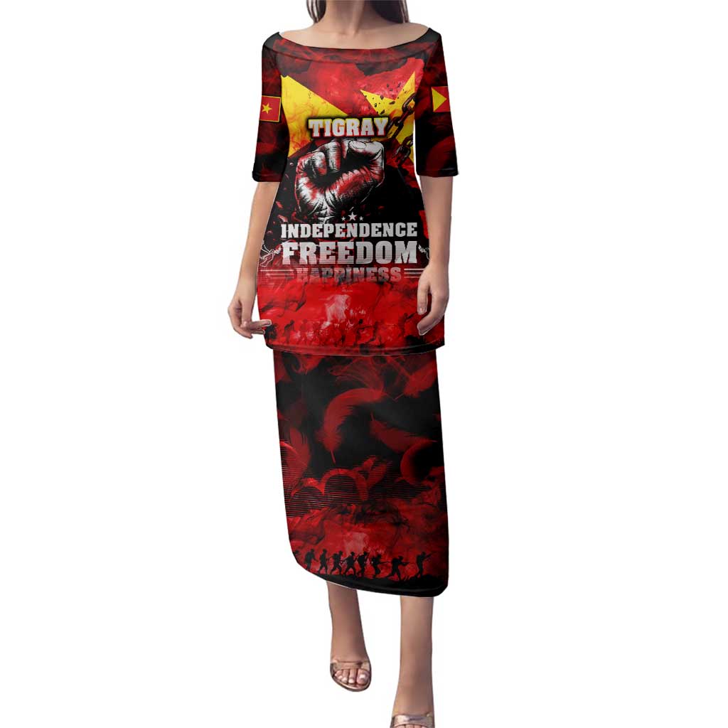 I Stand with Tigray Family Matching Puletasi and Hawaiian Shirt Tigray Independence - Fist of Freedom