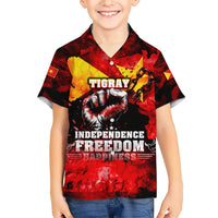 I Stand with Tigray Family Matching Short Sleeve Bodycon Dress and Hawaiian Shirt Tigray Independence - Fist of Freedom