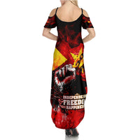 I Stand with Tigray Family Matching Summer Maxi Dress and Hawaiian Shirt Tigray Independence - Fist of Freedom