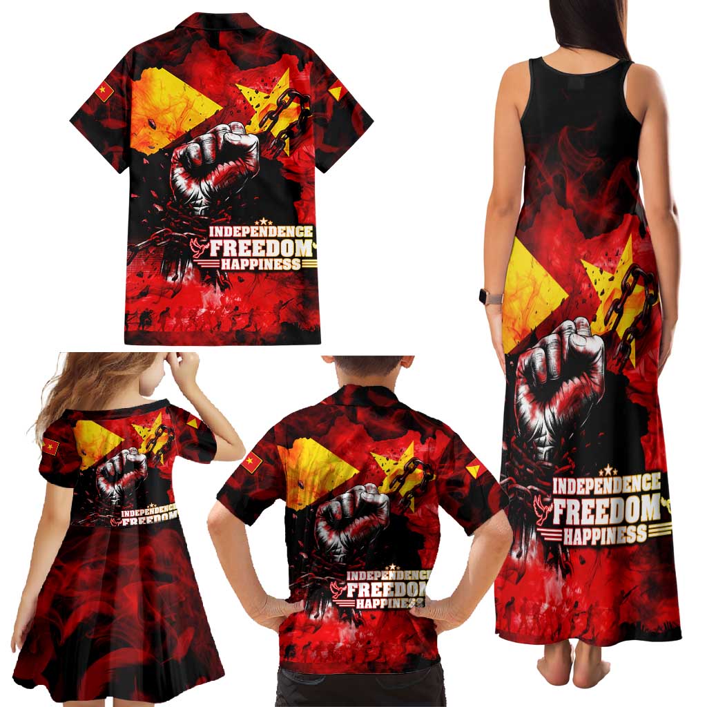 I Stand with Tigray Family Matching Tank Maxi Dress and Hawaiian Shirt Tigray Independence - Fist of Freedom