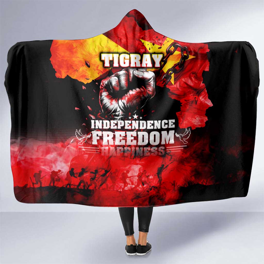 I Stand with Tigray Hooded Blanket Tigray Independence - Fist of Freedom