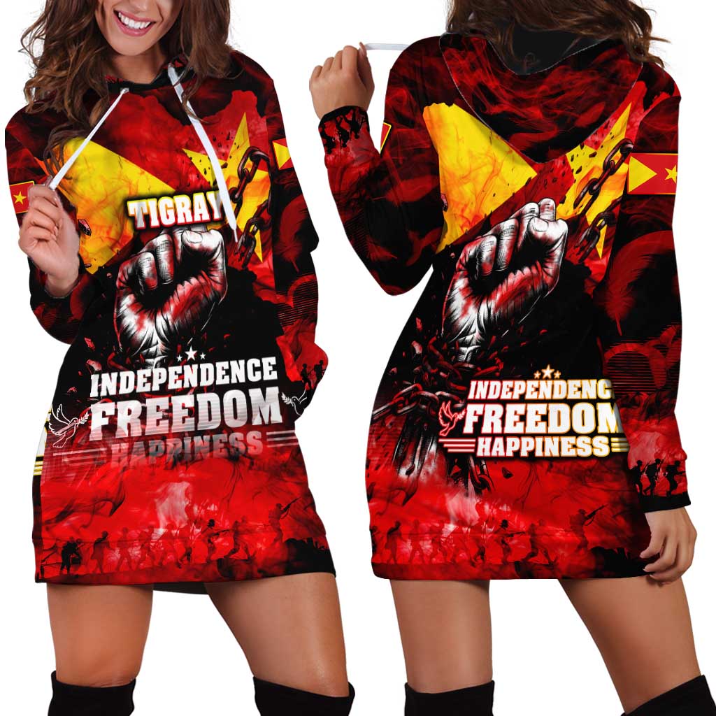 I Stand with Tigray Hoodie Dress Tigray Independence - Fist of Freedom