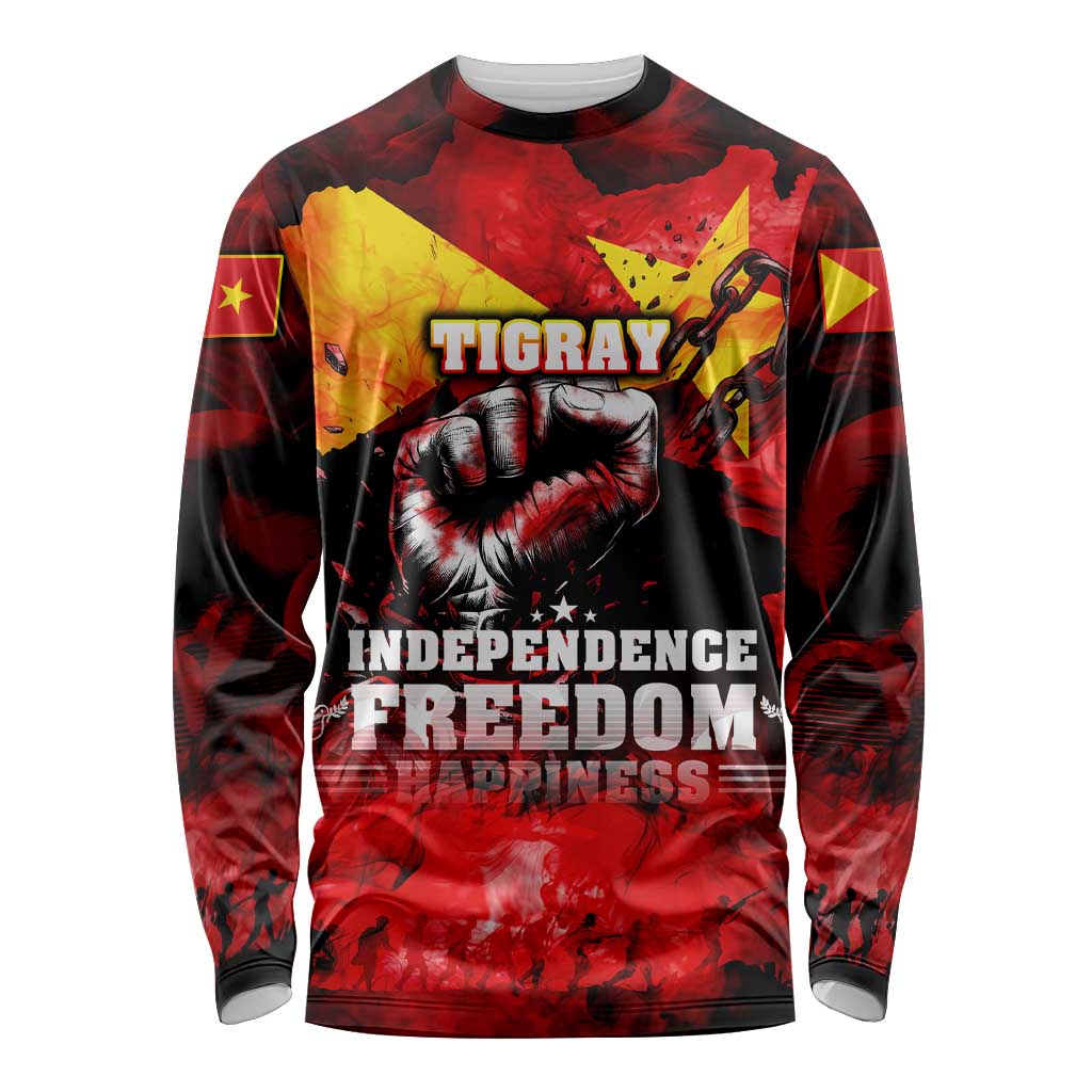 I Stand with Tigray Long Sleeve Shirt Tigray Independence - Fist of Freedom