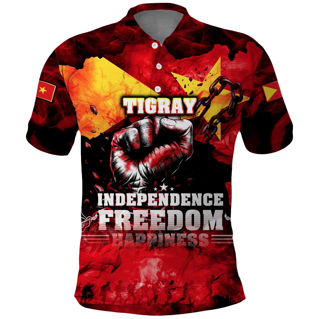 I Stand with Tigray Polo Shirt Tigray Independence - Fist of Freedom