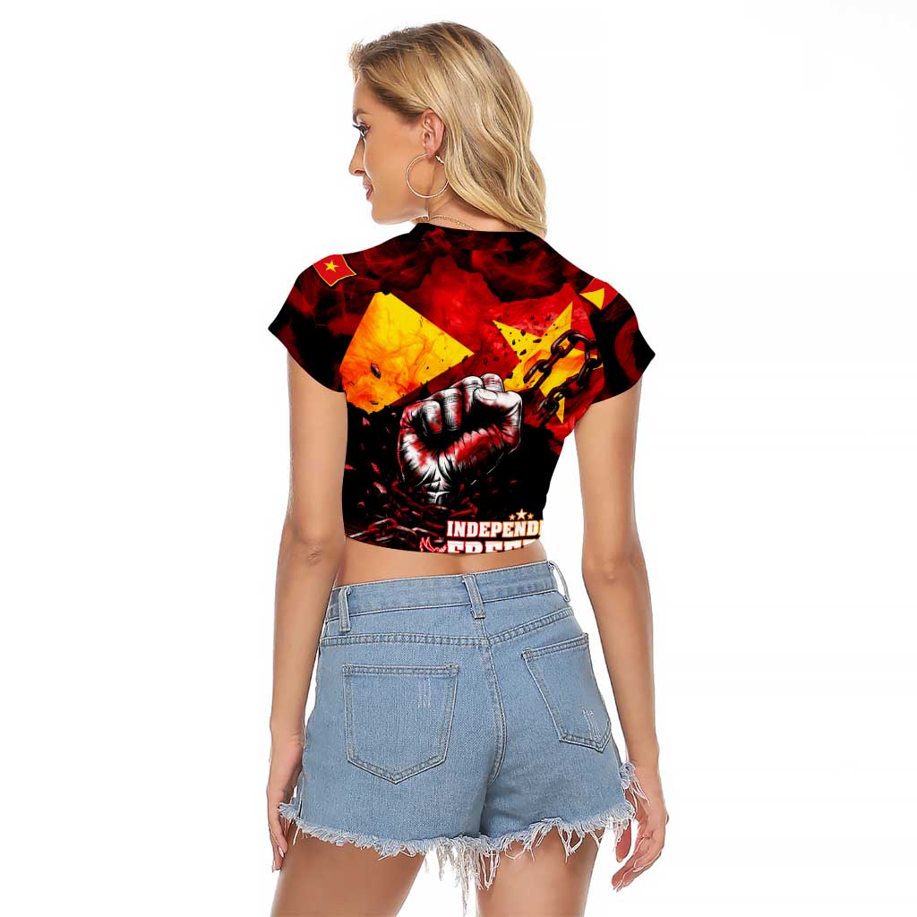 I Stand with Tigray Raglan Cropped T Shirt Tigray Independence - Fist of Freedom