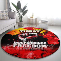 I Stand with Tigray Round Carpet Tigray Independence - Fist of Freedom