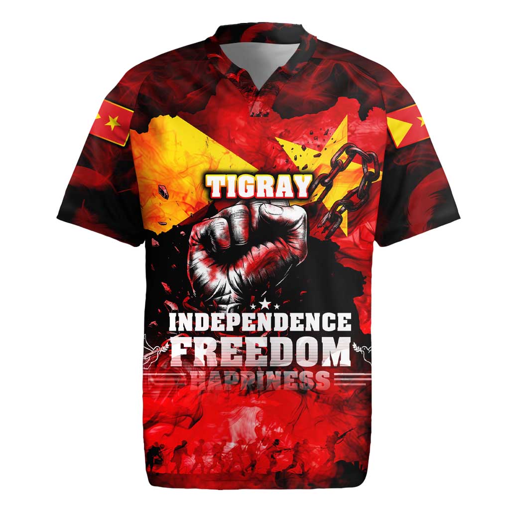 I Stand with Tigray Rugby Jersey Tigray Independence - Fist of Freedom
