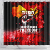 I Stand with Tigray Shower Curtain Tigray Independence - Fist of Freedom