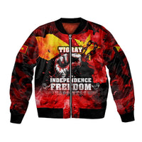 I Stand with Tigray Sleeve Zip Bomber Jacket Tigray Independence - Fist of Freedom