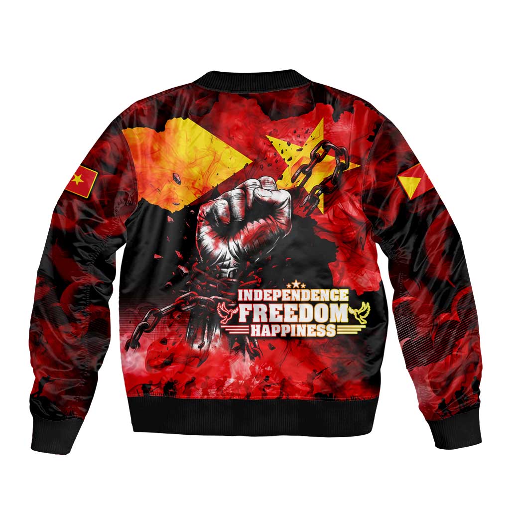 I Stand with Tigray Sleeve Zip Bomber Jacket Tigray Independence - Fist of Freedom