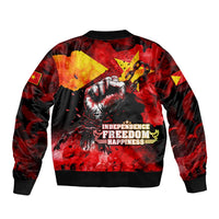 I Stand with Tigray Sleeve Zip Bomber Jacket Tigray Independence - Fist of Freedom