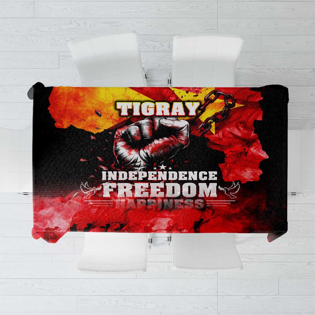 I Stand with Tigray Tablecloth Tigray Independence - Fist of Freedom