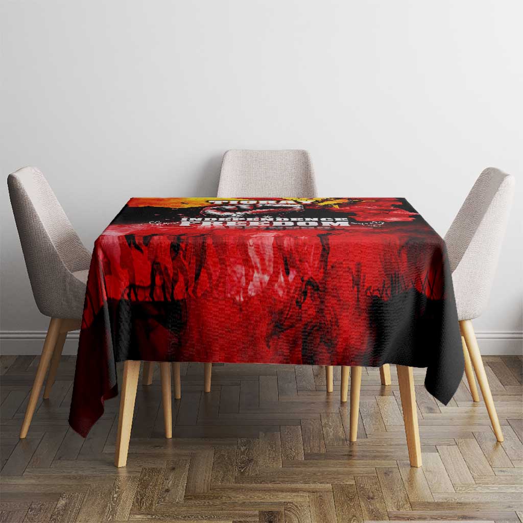 I Stand with Tigray Tablecloth Tigray Independence - Fist of Freedom