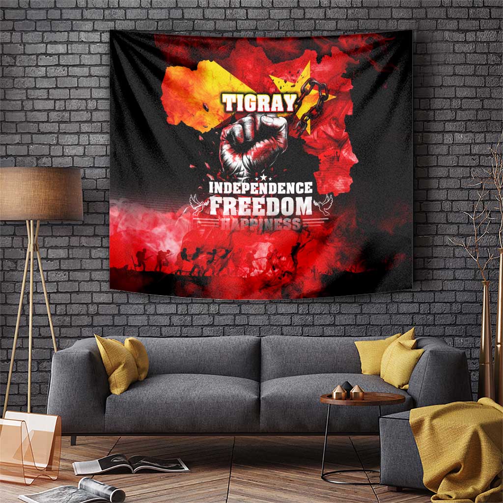 I Stand with Tigray Tapestry Tigray Independence - Fist of Freedom