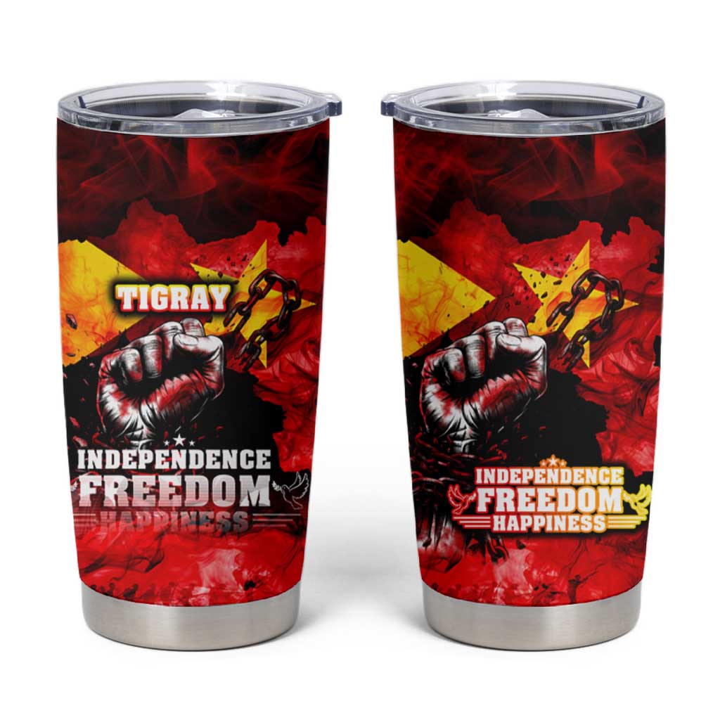 I Stand with Tigray Tumbler Cup Tigray Independence - Fist of Freedom