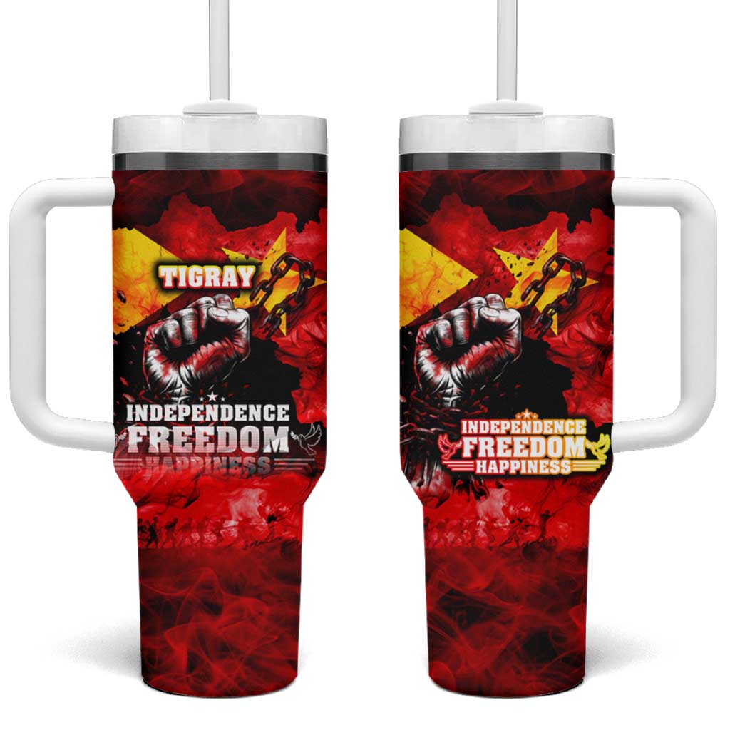 I Stand with Tigray Tumbler With Handle Tigray Independence - Fist of Freedom