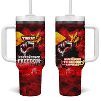 I Stand with Tigray Tumbler With Handle Tigray Independence - Fist of Freedom