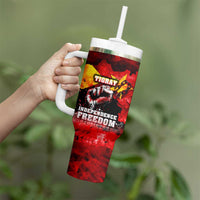 I Stand with Tigray Tumbler With Handle Tigray Independence - Fist of Freedom