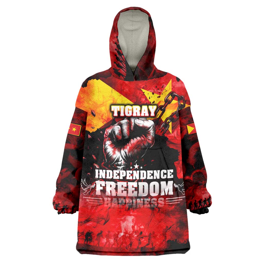I Stand with Tigray Wearable Blanket Hoodie Tigray Independence - Fist of Freedom