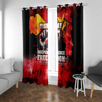 I Stand with Tigray Window Curtain Tigray Independence - Fist of Freedom