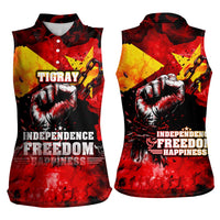 I Stand with Tigray Women Sleeveless Polo Shirt Tigray Independence - Fist of Freedom