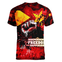 I Stand with Tigray Women V-Neck T-Shirt Tigray Independence - Fist of Freedom