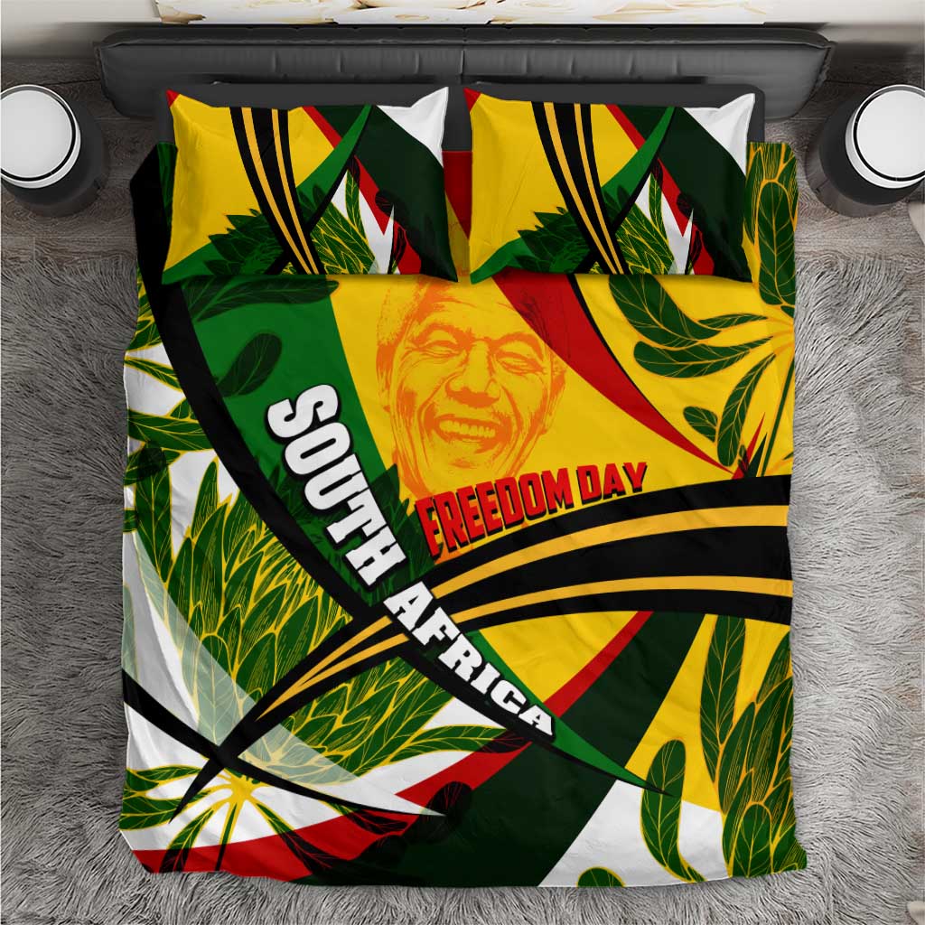 South Africa Freedom Day Bedding Set Mandela Legacy National Pride Protea Flower