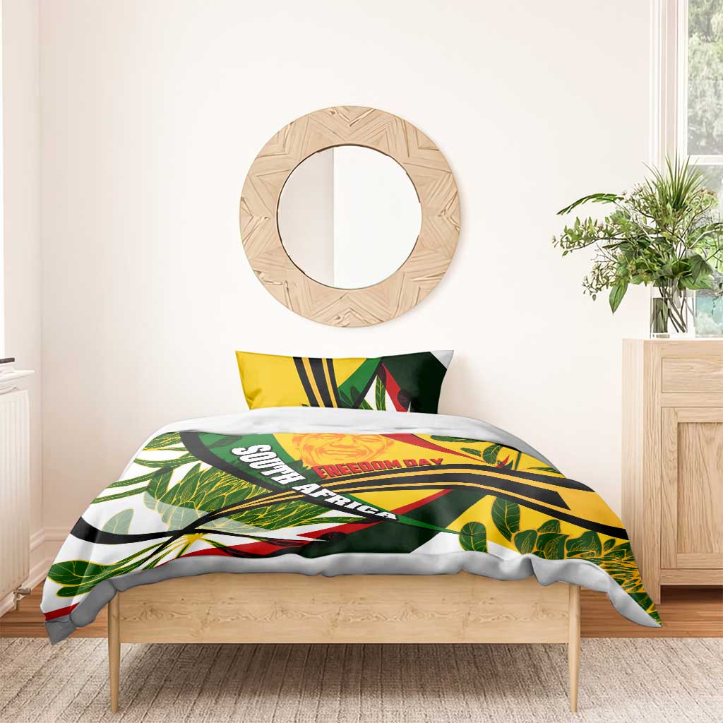 South Africa Freedom Day Bedding Set Mandela Legacy National Pride Protea Flower