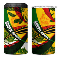 South Africa Freedom Day 4 in 1 Can Cooler Tumbler Mandela Legacy National Pride Protea Flower