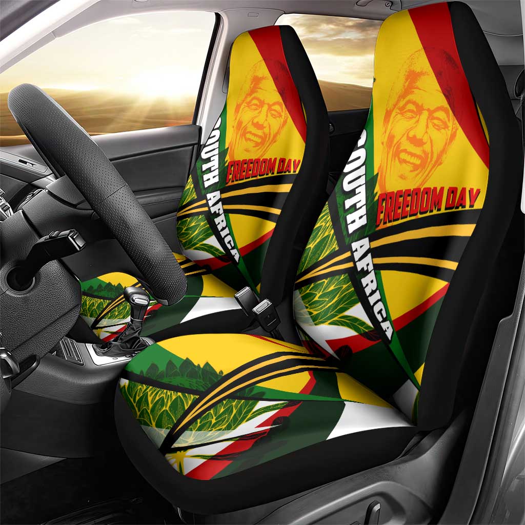 South Africa Freedom Day Car Seat Cover Mandela Legacy National Pride Protea Flower