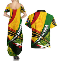South Africa Freedom Day Couples Matching Summer Maxi Dress and Hawaiian Shirt Mandela Legacy National Pride Protea Flower