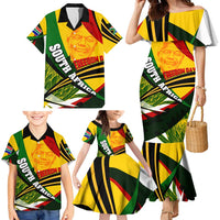 South Africa Freedom Day Family Matching Mermaid Dress and Hawaiian Shirt Mandela Legacy National Pride Protea Flower