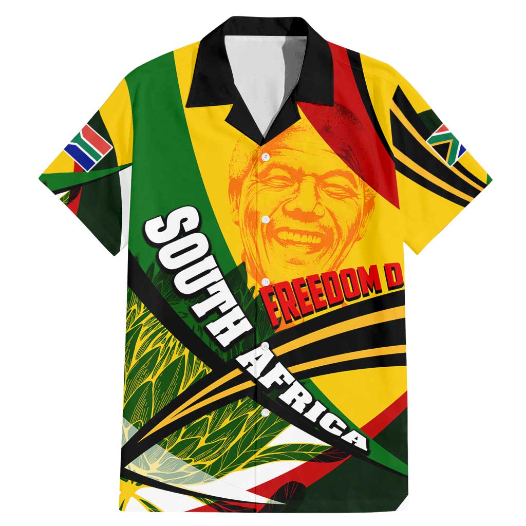 South Africa Freedom Day Family Matching Mermaid Dress and Hawaiian Shirt Mandela Legacy National Pride Protea Flower