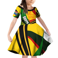 South Africa Freedom Day Family Matching Off Shoulder Short Dress and Hawaiian Shirt Mandela Legacy National Pride Protea Flower
