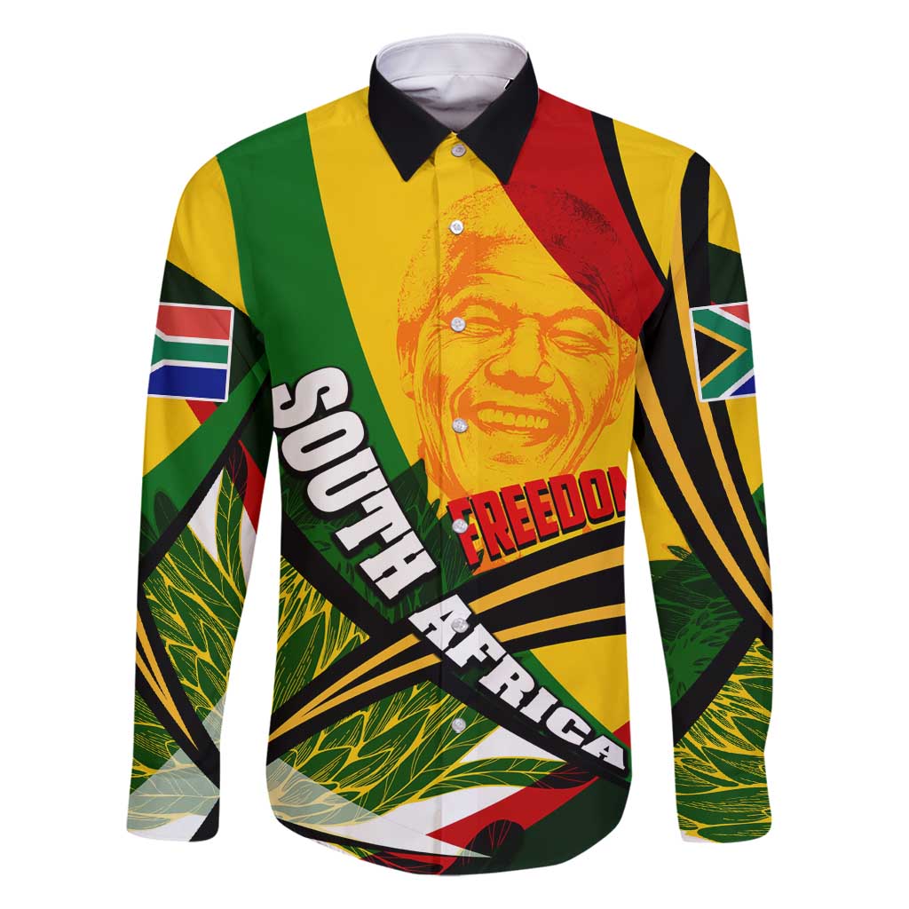 South Africa Freedom Day Family Matching Off Shoulder Short Dress and Hawaiian Shirt Mandela Legacy National Pride Protea Flower