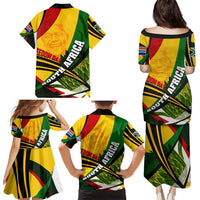 South Africa Freedom Day Family Matching Puletasi and Hawaiian Shirt Mandela Legacy National Pride Protea Flower