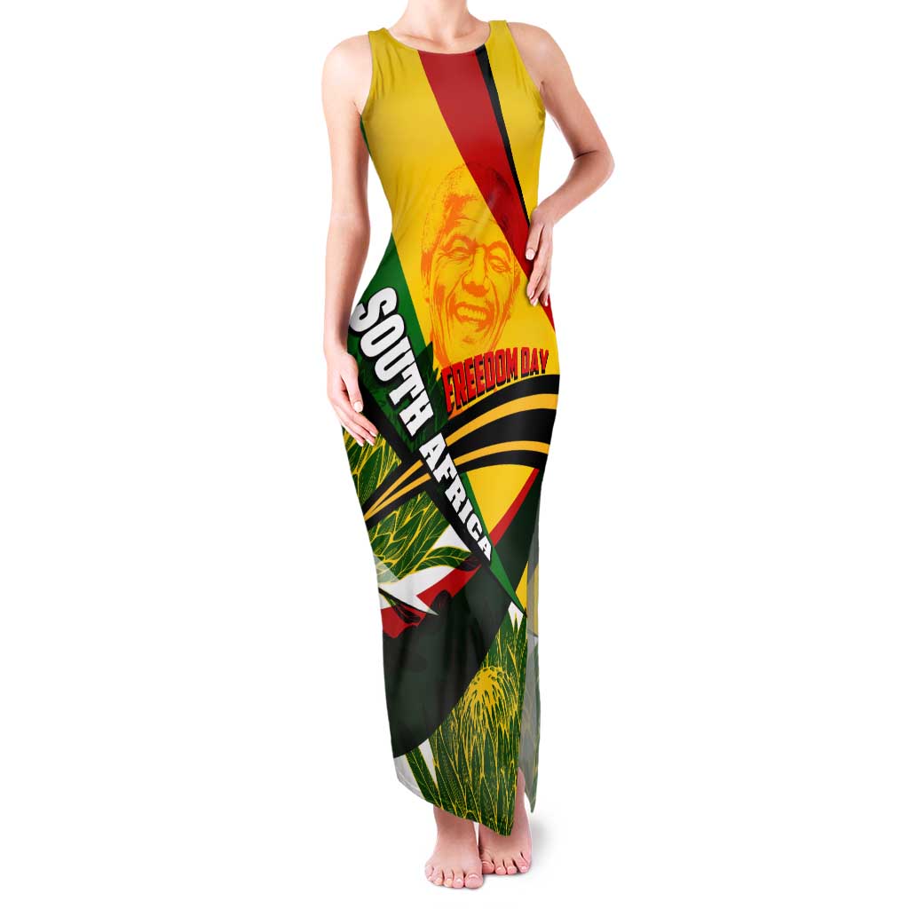 South Africa Freedom Day Family Matching Tank Maxi Dress and Hawaiian Shirt Mandela Legacy National Pride Protea Flower