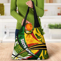 South Africa Freedom Day Grocery Bag Mandela Legacy National Pride Protea Flower