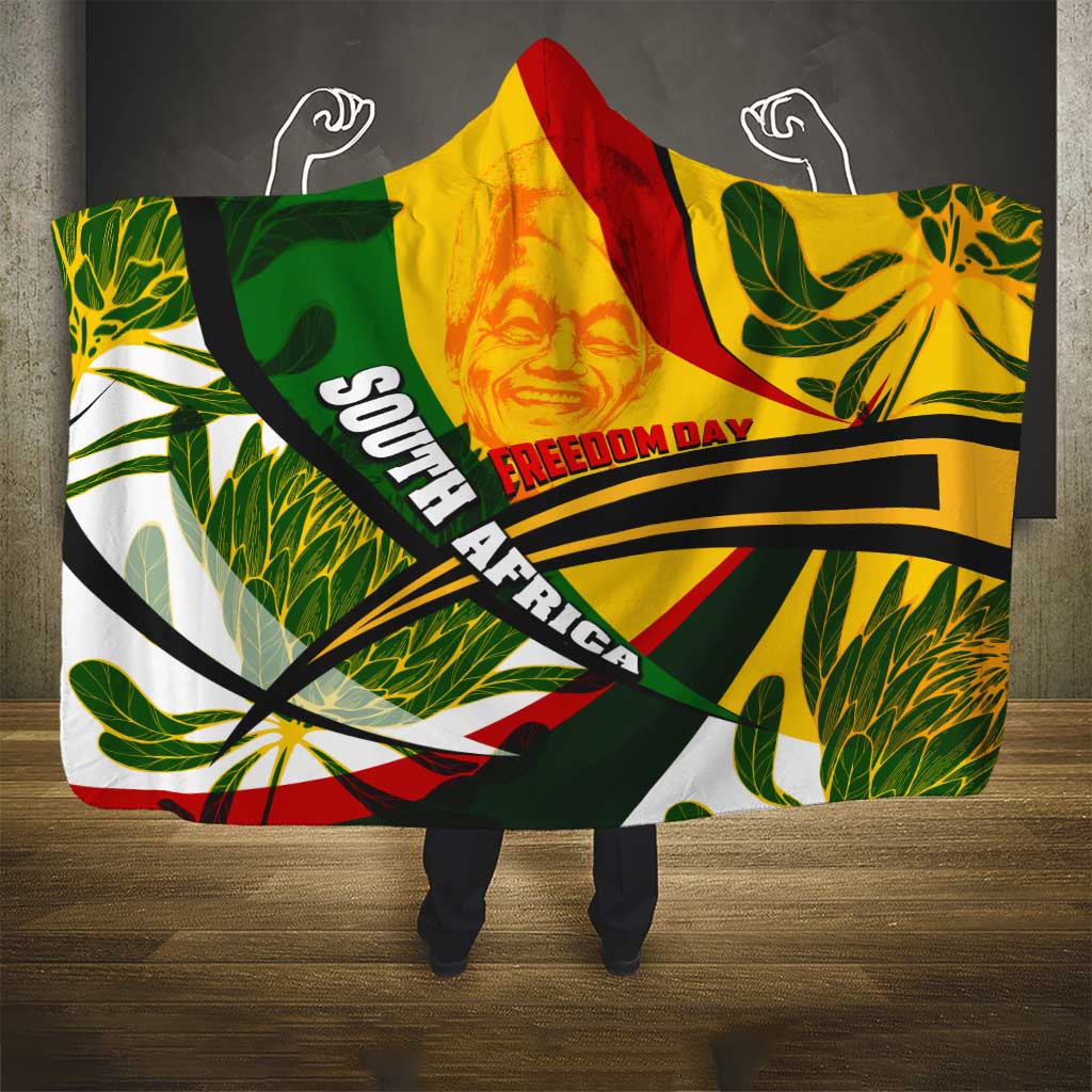South Africa Freedom Day Hooded Blanket Mandela Legacy National Pride Protea Flower