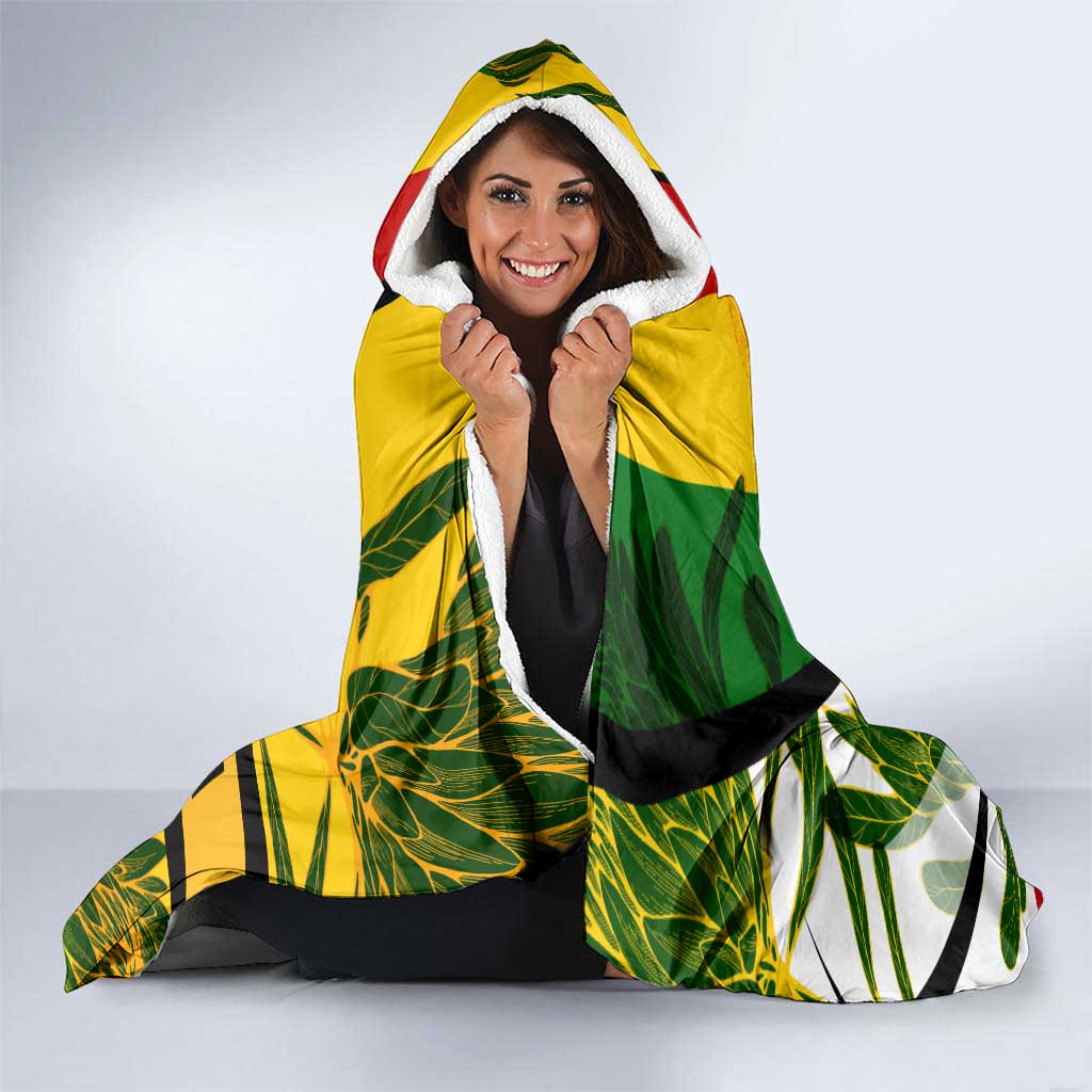 South Africa Freedom Day Hooded Blanket Mandela Legacy National Pride Protea Flower