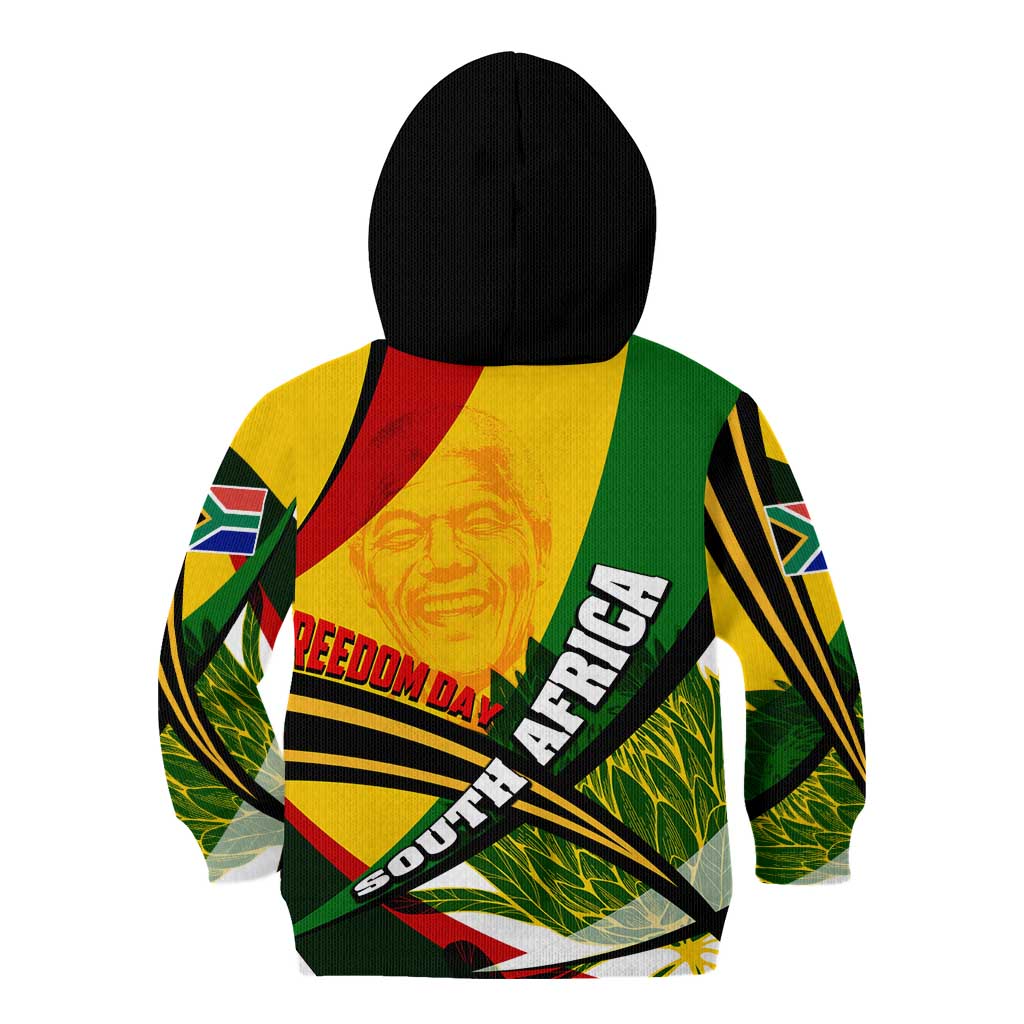 South Africa Freedom Day Kid Hoodie Mandela Legacy National Pride Protea Flower