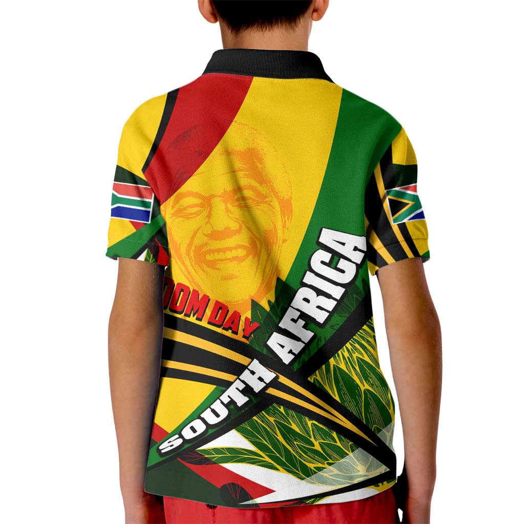 South Africa Freedom Day Kid Polo Shirt Mandela Legacy National Pride Protea Flower